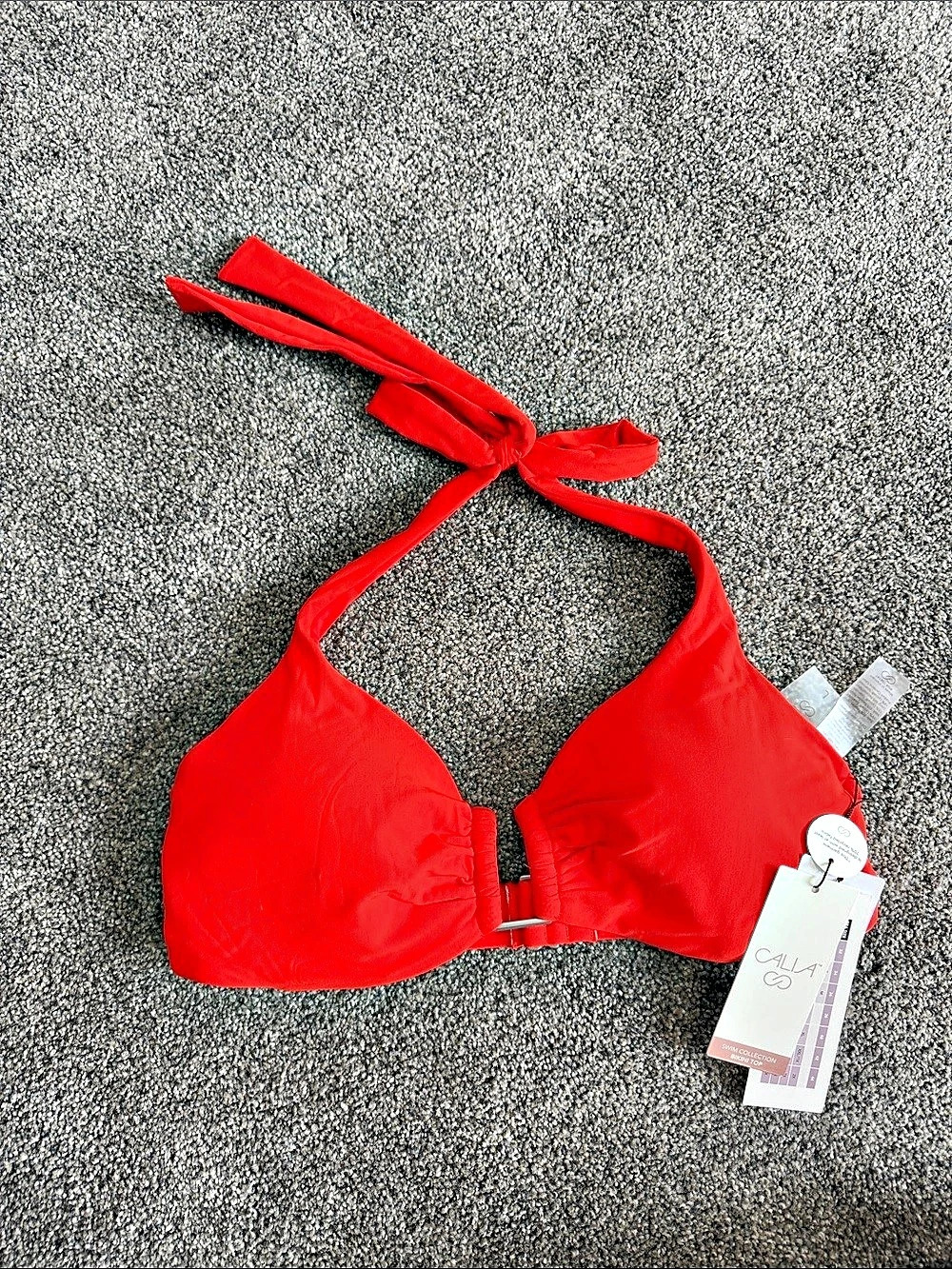 Calia Swim Collection Bikini Top Red Bikini Top Size Large NWT